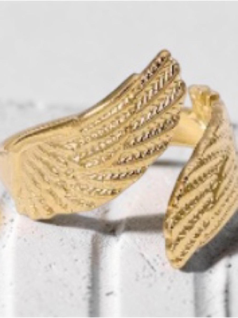 Gold plated Wing Open Ring - Fashion Women's Jewelry